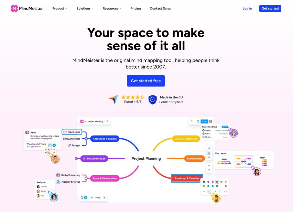 MindMeister — Best Overall for Solo Freelancers (Map → Outline → Presentation → Handoff)