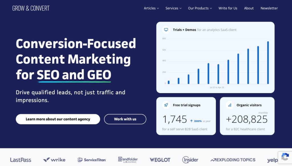 Top 5 LLM SEO Agencies in 2026 (Ranked by Real AI Visibility Results) 4 Grow and Convert 1