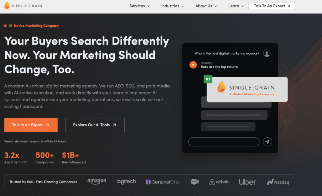 Top 10 AI Marketing Agencies for SaaS and Tech Companies 4 single grain 1 1