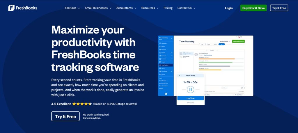 Freshbooks time tracking