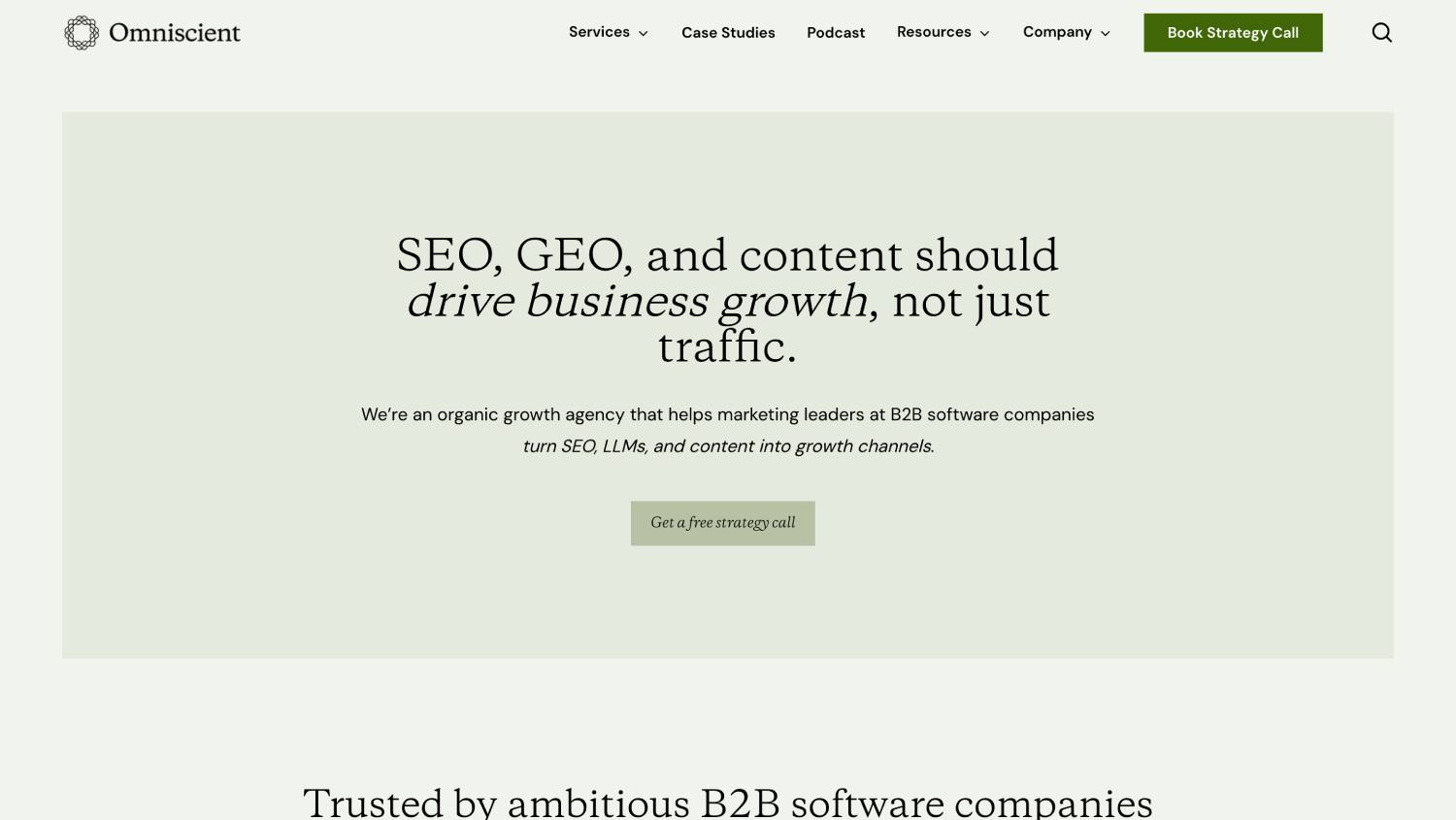 Top 9 GEO Agencies for B2B SaaS 1 Omniscient Digital