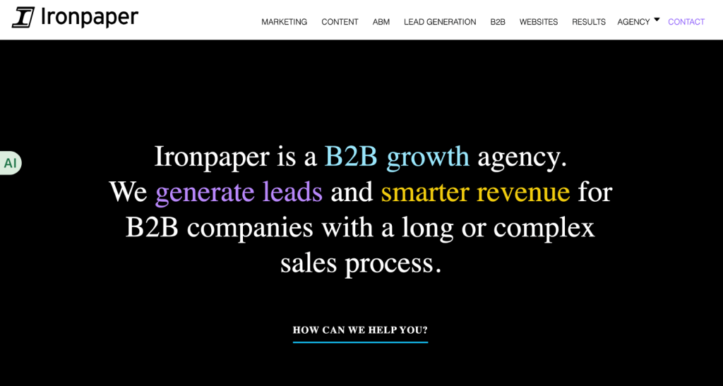 Top 10 AI Marketing Agencies for SaaS and Tech Companies 7 ironpaper