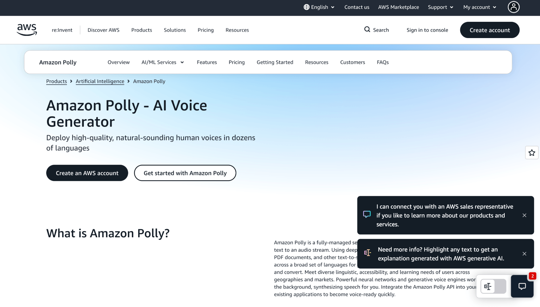 12 Best AI Voice Generators & Text-to-Speech Tools 4 amazon polly