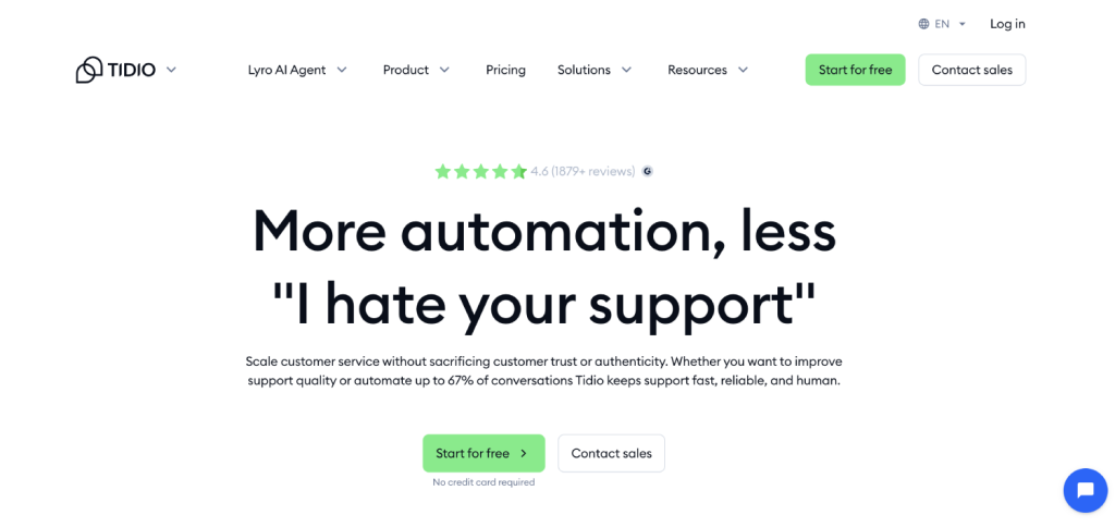 8 Best AI Customer Service Tools for Ecommerce & Shopify Stores 2 tidio 1