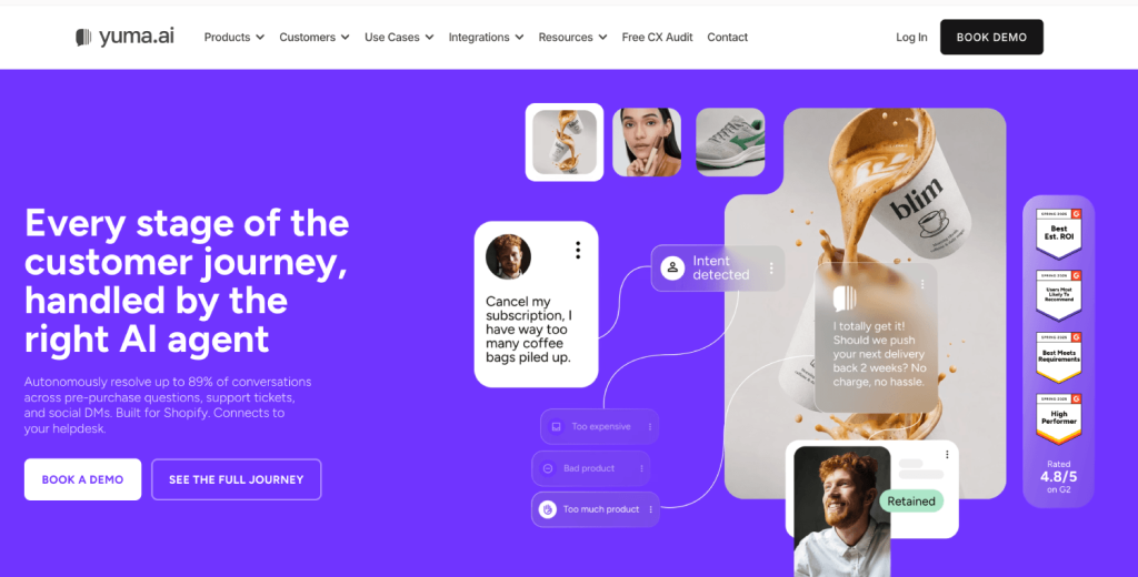 8 Best AI Customer Service Tools for Ecommerce & Shopify Stores 4 yuma ai 1