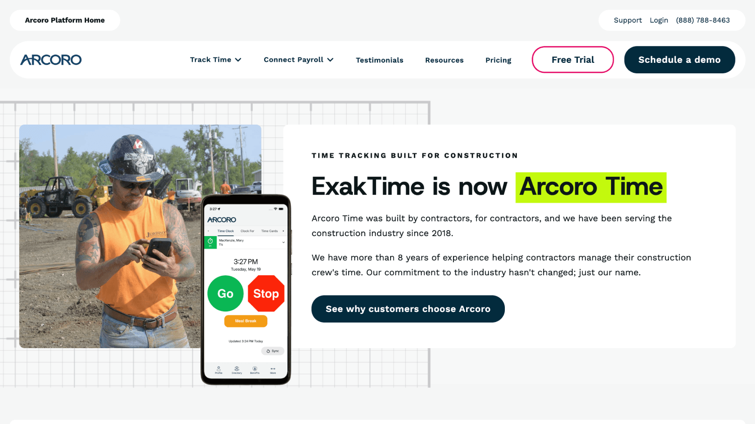 9 Best AI Face Recognition Time Clock Software for U.S. Construction Crews (2026) 6 Exak time Arcoro