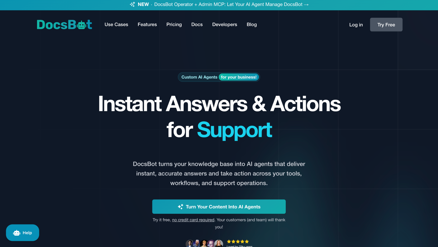 7 Best AI Support Agents for B2B SaaS with Technical Documentation (2026) 5 docsBot