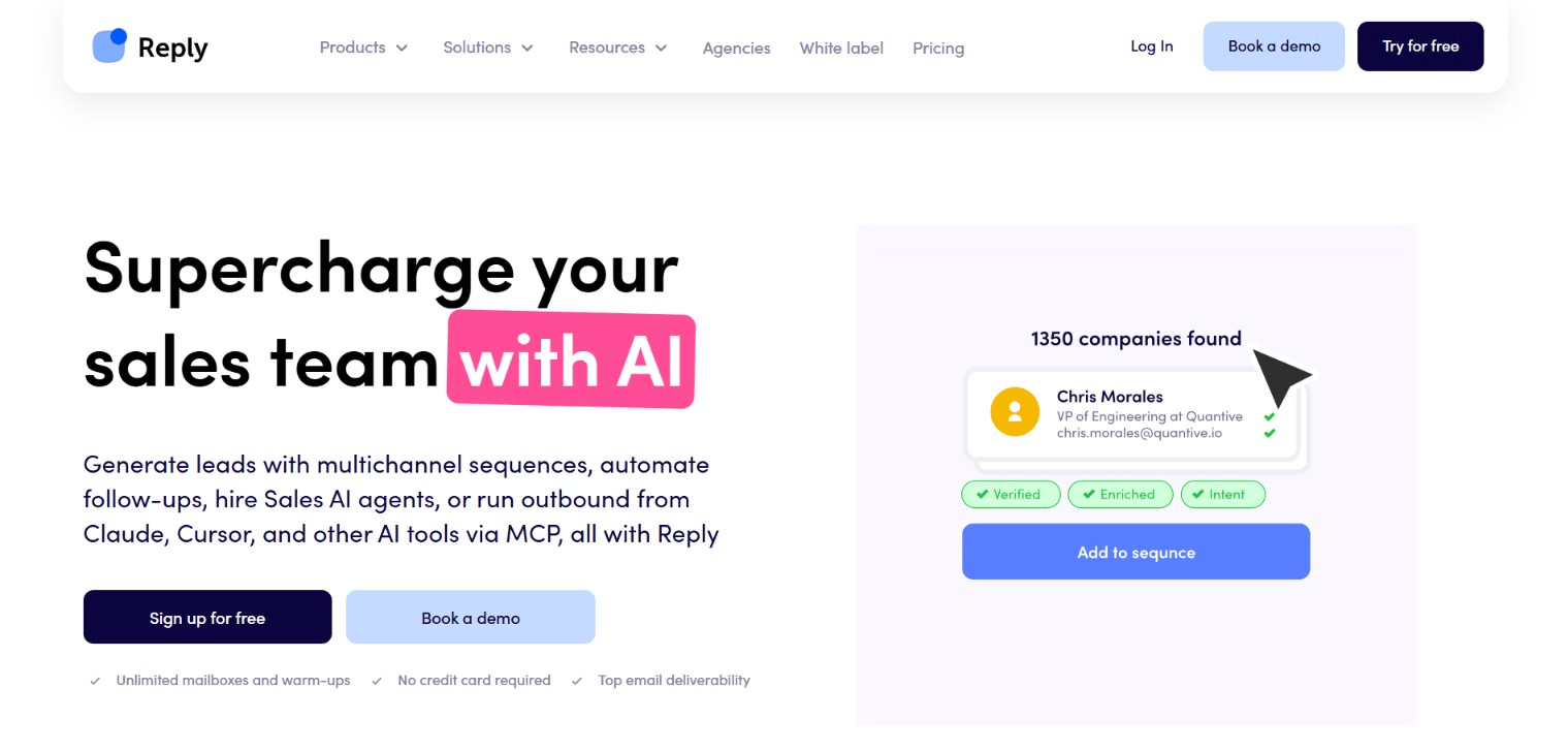 Smartlead Alternatives in 2026: 7 Outbound Platforms Agencies Should Compare 4 Reply.io 1