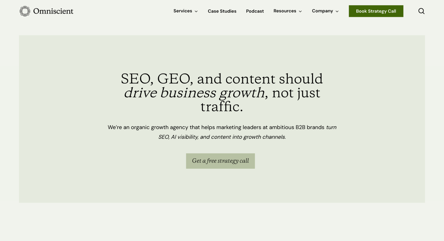 DerivateX vs. Omniscient Digital: Honest GEO Methodology Comparison for B2B SaaS 1 omniscient 1